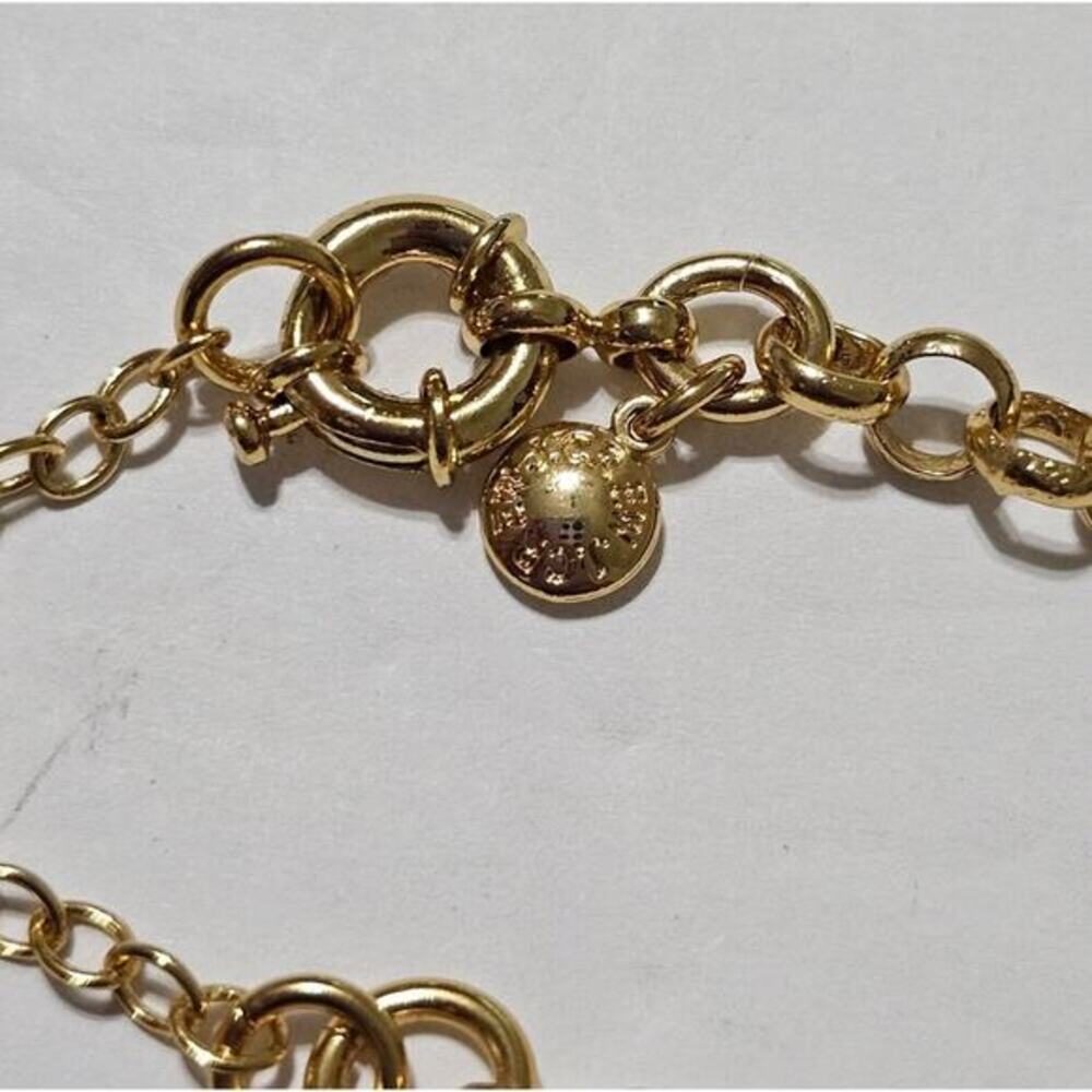 J. Crew Nautical Gold Shell Charm Necklace Stone Pearl Coastal Statement Jewelry - Picture 3 of 8